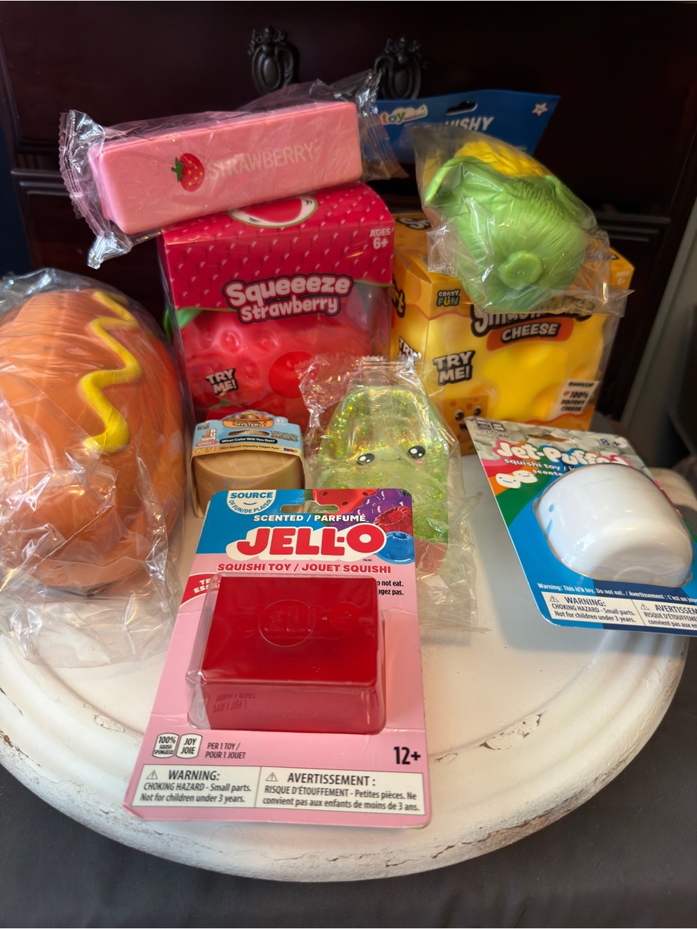 Assorted Food Squishy- Strawberry, Jetpuffed, Jell-O, RMS, Smushmart
